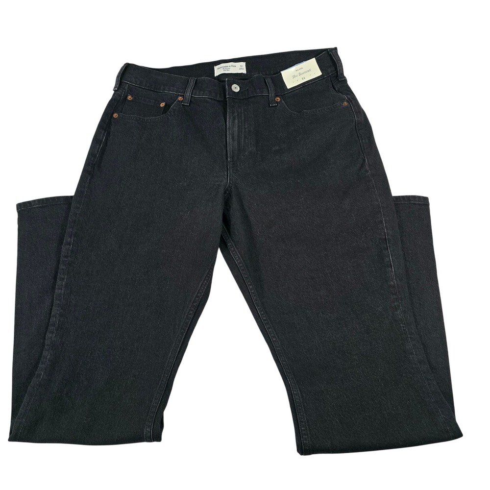 Abercrombie & Fitch Mid Rise Bootcut Jeans Black Size 31 NWT 155-386-01002-975